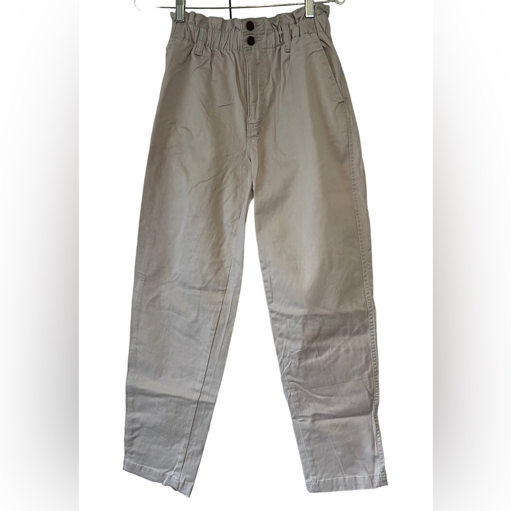Universal Thread High-Waist Paperbag Trousers in Light Taupe
